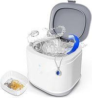 Ultrasonic Retainer Cleaner, Kunphy Ultrasonic Denture Cleaner 46kHz 220ML Portable Dental Pod for Dentures, Mouth Guard, Aligner, Retainers, Toothbrush Heads, White