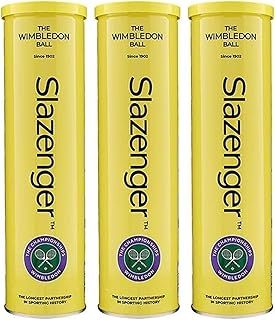 zaizah 4 - Balls Slazenger Wimbledon Tennis Balls Official Championship Ball - Durable, High-Performance for All Court Types - Premium Quality Yellow Tennis Balls - Long-Lasting Performance.