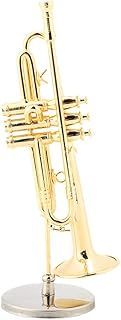 Miniature Trumpet Replica Mini Trumpet Boxed Top Grade Gift Mini Musical Instrument Model Golden Plated Instrument Model Musical Ornaments