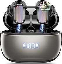 Wireless Earbuds, Mini Bluetooth 5.4 Earphones with ENC Mic, Bluetooth Headphones In Ear 40H Deep Bass Wireless Headphones with Noise Cancelling, Touch Control, IP7 Waterproof bluetooth earbuds, Black