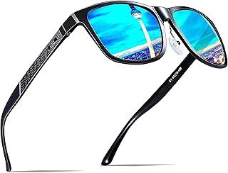 Men's Retro Driving Polarized Sunglasses Man Al-Mg Metal Frame Ultra Light UV400 CAT 3 CE