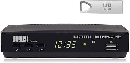 August DVB400 Freeview HD Recorder – HDMI 1080p Set-Top Box Receiver with EPG, Pause, Rewind, Timeshift, USB Recording, Multimedia Player, SCART Output, Require TV Aerial, Not Compatible Freesat