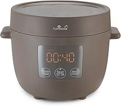 Yum Asia Tsuki Mini Rice Cooker with Shinsei Ceramic Bowl (2.5 cups, 0.45 litre) 5 Rice Cooking Functions, 2 Multicooker Functions, Hidden LED Display, 220-240V UK (Pebble Grey)