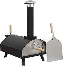 Portable Wood-Fired 14" Pizza Oven and Smoking Oven, Black/Stainless Steel - DG10