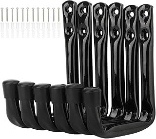 pipabiba Garage Storage Heavy Duty J Hooks, 6 Pack Wall Mount Steel Utility Hanger (12cm x 10cm)