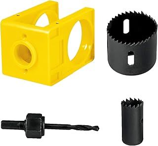 Door Lock Installation Kit, 4Pcs Yellow Door Lock Jig, ABS Door Handle Jig with Door Lock Hole Saw for Installing Deadbolts and Locksets