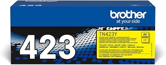 Brother TN-423Y Toner Cartridge, Yellow, Single Pack, High Yield, Includes 1 x Toner Cartridge, Brother Genuine Supplies