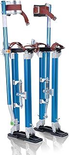 iElyiEsy Drywall Stilts Aluminum Tool Stilt Height Adjustable Lifts Taping Paint Stilt for Sheetrock Painting Finishing Pruning Branches or Cleaning (Blue, 18"-30")