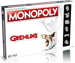 Winning Moves Gremlins Monopoly Board Game, Play with Chrysalis, Gizmo, Boombox and Popcorn, Tour Kingston Falls and invest in Christmas lights and displays, 2-6 player game for ages 8 plus