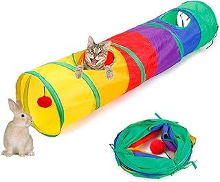 ASOCEA Cat Tunnel, Cat Tunnels for Indoor Cats Interactive Cat Play Tunnel with a Ball Toy Collapsible Rabbit Tube Tunnels and Hides Toy Kitten Tunnel for Cat Kitty Rabbit Exercising Hiding Training