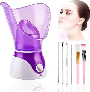 Apstour Face Steamer, Professional Spa Home Facial Steamer Sauna Pores Cleanse-BPA Free Warm Mist Moisturizing Humidifier-Leakproof-Temp Control-Fast Steam Sprayer-Bonus 6Pcs Skin Care Kit