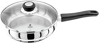 Judge Vista Stainless Steel Large Saute Pan 24cm, Shatterproof Vented Glass Lid, Induction Ready, Oven Safe, 25 Year Guarantee
