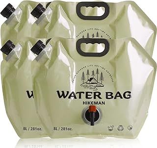 HIKEMAN Camping Water Container Bag - Collapsible Water Storage Carrier with Spigot,8L Drinking Water Container for Outdoors Camping Picnic BBQ Hiking Backpack Survival Kit