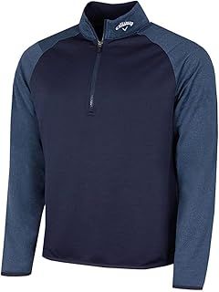 Callaway Golf Mens 2025 1/4 Zip Waffle Two-Tone Sport Midlayer Sweater