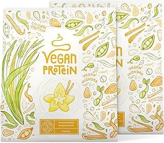 Vegan Protein Powder | Vanilla |2X 600g Plant Based Nutrition Shake | Low Calorie Pea Protein | 21g Protein per Serving | Contains 18 Amino Acids | Alpha Foods