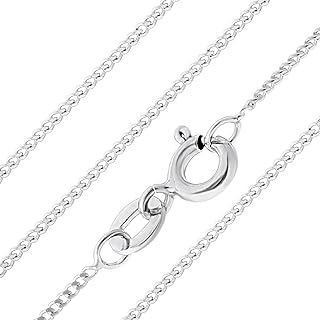 Jewellery 925 Sterling Silver Necklace - 2mm Diamond Cut Curb Chain | 16, 18, 20, 22, 24 inch Chain | For Layered Looks, Gifts or Pendant Replacement