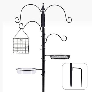 Bird Feeder Station Kit Bird Feeding Station with Deluxe Feeders Metal Feeder Pole with Suet Cage,Bird Feeder Tray