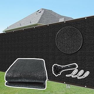 6x32.8ft Privacy Fence Screen with Grommets,Brown Heavy Duty Windscreen Fencing Mesh Fabric Cover Durable Outdoor Barrier for Backyard,Garden,and Patio,Included Zip Ties (6x32.8ft(1.8 * 10m))