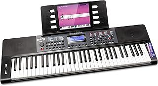 RockJam 61 Key Keyboard Piano with Pitch Bend, Power Supply, Sheet Music Stand, Piano Note Stickers & Simply Piano Lessons