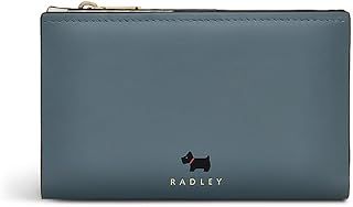 Radley London Heartland Women's Medium Leather Bifold Purse with 10 Card Slots, Uniform Blue
