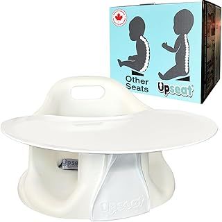 Upseat Baby Floor Seat Booster Chair for Sitting Up with Removable Tray for Meals and Playtime, Developed with Physiotherapists for Safe and Healthy Hip Development and Posture (Coconut)