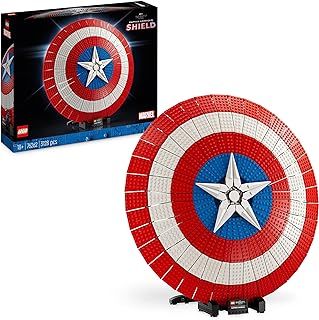 LEGO Marvel Captain America's Shield Building Set Set, Avengers Model Kit for Adults to Build, with Minifigure, Nameplate and Thor's Hammer, Collectible Gift Idea for Men, Women, Him, Her 76262