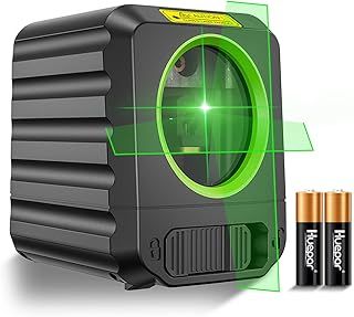 Laser Level, Huepar Self-Leveling Laser Level with Green Beam Cross Line Laser-Vertical and Horizontal Line, 100ft Alignment Laser Tool for Picture Hanging and DIY Application, Battery Included-B011G