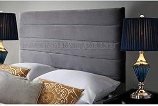 Khul Headboard for Divan Beds Furniture Bedrooms Plush Velvet (Grey, Double 4 FEET 6 INCHES, Height 36 INCHES)