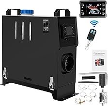 12V 5KW Diesel Air Heater, All in One 5000W Parking Heater Kit with Remote Control Silencer and LCD Display, Fast Heating, for RV Truck, Motorhomes, Boat, Bus, Car Trailer, Caravans (Black)