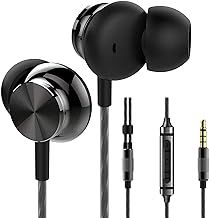 Betron BS10 Earphones Wired Headphones In Ear Noise Isolating Earbuds with Microphone and Volume Control Powerful Bass Driven Sound, 12mm Large Drivers, Ergonomic Design, Black