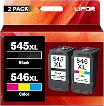 LIFOR Replacement for Canon Ink Cartridges 545XL 546XL PG-545XL CL-546XL for Pixma TS3355 TS3350 TS3150 MG3050 MG2550S MG2950 TR4550 TR4551 TR4650 MX495 (1 Black 1 Colour) Packing May Vary