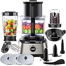 Food Processor Multifunctional - Mixer, Crusher, Grinder, Citrus Juicer, 2.5L Bowl, 1.5 L Blender, Simple Operation for Blending, Dicing, Slicing, Shredding, Mincing, Kneading Dough, 1300W