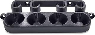 Pool Cue Wall Mount Holder / Stand - Holds up to 4 Cues - 25+ Colours - Black