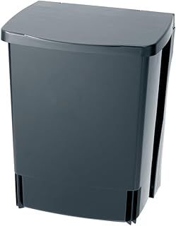 Brabantia Built-in 10L Inside Cupboard Bin (Black) Removable Inner Bucket, Easy to mount, Auto closing, Under Sink Rubbish/Food Waste/Carrier Bag Tidy Storage