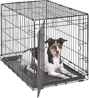New World Newly Enhanced Single Door 76.2 cm (30-Inch) Dog Crate for Small Dog Breeds; Includes Leak-Proof Pan, Floor Protecting Feet, & New Patented Features; B30