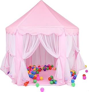 Deluxe Kids Princess Children Play Castle Tent, Garden Outdoor Indoor Playhouse,Large Playhouse For Kids Festival Fairy Princess Castle Tent, Newest Design, Extra Large Room, for Girls