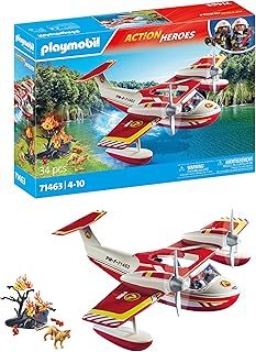 Playmobil 71463 Action Heroes: Firefighting Seaplane with Extinguishing Function, heroic rescue missions, with a firefighter, imaginative role-play, detailed play sets suitable for children ages 4+