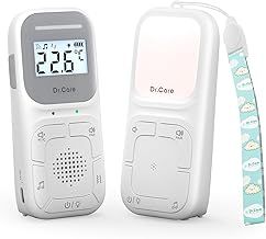 Dr.Care NeoGo Portable Baby Audio Monitor & Sound Machine | Dual Units, 1000ft Range, Two-Way Talk, VOX, Nightlight, Lullabies & Vibrating Alert | Ideal for Travel & Baby Registry