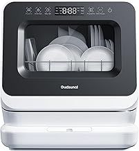Gudsunal Table Top Dishwasher, Mini Dishwasher with 7L Water Tank, 6 Programs,No Plumbing, 72°C Hygiene, Hybrid Drying & Preserve Function, Countertop for RV & Apartment,Matte Black