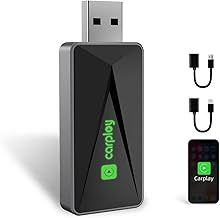 Wireless CarPlay Adapter, Upgrade USB-C CarPlay to Wireless, Plug and Play, Black, Compatible with iOS 12+