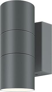 Kerry Outdoor Wall Lights, IP65 Waterproof Up Down Outside Lighting Mains Powered with Push Connector, Anthracite Grey Stainless Steel Wall Sconce, External Wall Mount Lamp for Front Door (Bulb Excl.)