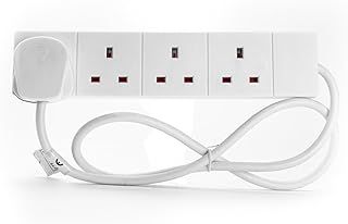 STATUS Multi Plug 4 Socket Extension Cable, 1m Extension Lead, 4WS1M20