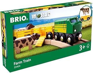 BRIO World Farm Engine Train Toy for Kids Age 3 Years Up - Wooden Railway Add On Accessories