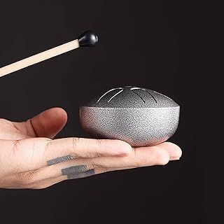 Steel Tongue Drum 3 inch 6 Notes, Mini Hand Drums Tank Drum-Musical Percussion Instrument with Mallets and Music Book, Percussion Instrument for Kids Music Enlightenment, Camping or Yoga Meditation