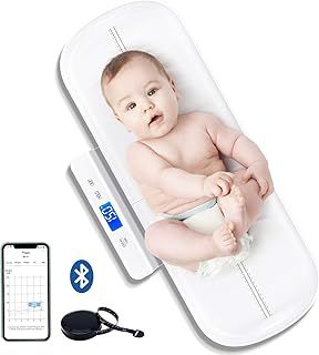 Bluetooth Baby Scales, baby weighing scale, Multifunctional baby scale with removable tray, baby scales digital with Tare and Hold Functions, Free App and Batteries(Max: 100 kg)