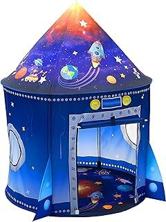 WillingHeart Rocket Ship Play Tent for Kids Boy Girl Pop Up Astronaut Spaceship Space Pretend House Toddler Indoor Outdoor Games Party Children Portable Birthday Party Toy Baby Playhouse