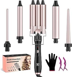 Hair Curler, LAYADO 5 in 1 Curling Wand Set with 3 Barrel Hair Waver and 4 Interchangeable Ceramic Curling Tongs 9-32MM, Two Temperature Adjustments Curling Iron for Long Medium Short Hair