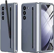 Miimall Compatible with Samsung Galaxy Z Fold 6 Case with S Pen, [Built-in Glass Screen Protector] PC Slim Shockproof Full Coverage bumper Case Protective Cover for Z Fold 6-Dark Grey