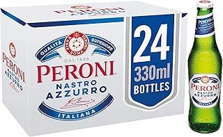 Peroni Nastro Azzurro Italian Lager, 24 x 330ml, 5% ABV, Brewed in Italy, Premium Lager
