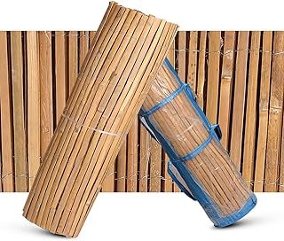 Natural Garden Screening - Outdoor Privacy Slat Bamboo Fence Screening - Suitable Choice for Bamboo Screening Provide an Instant Solution for Wind and Sun Protection, Garden Privacy Screen (1m x 4m)